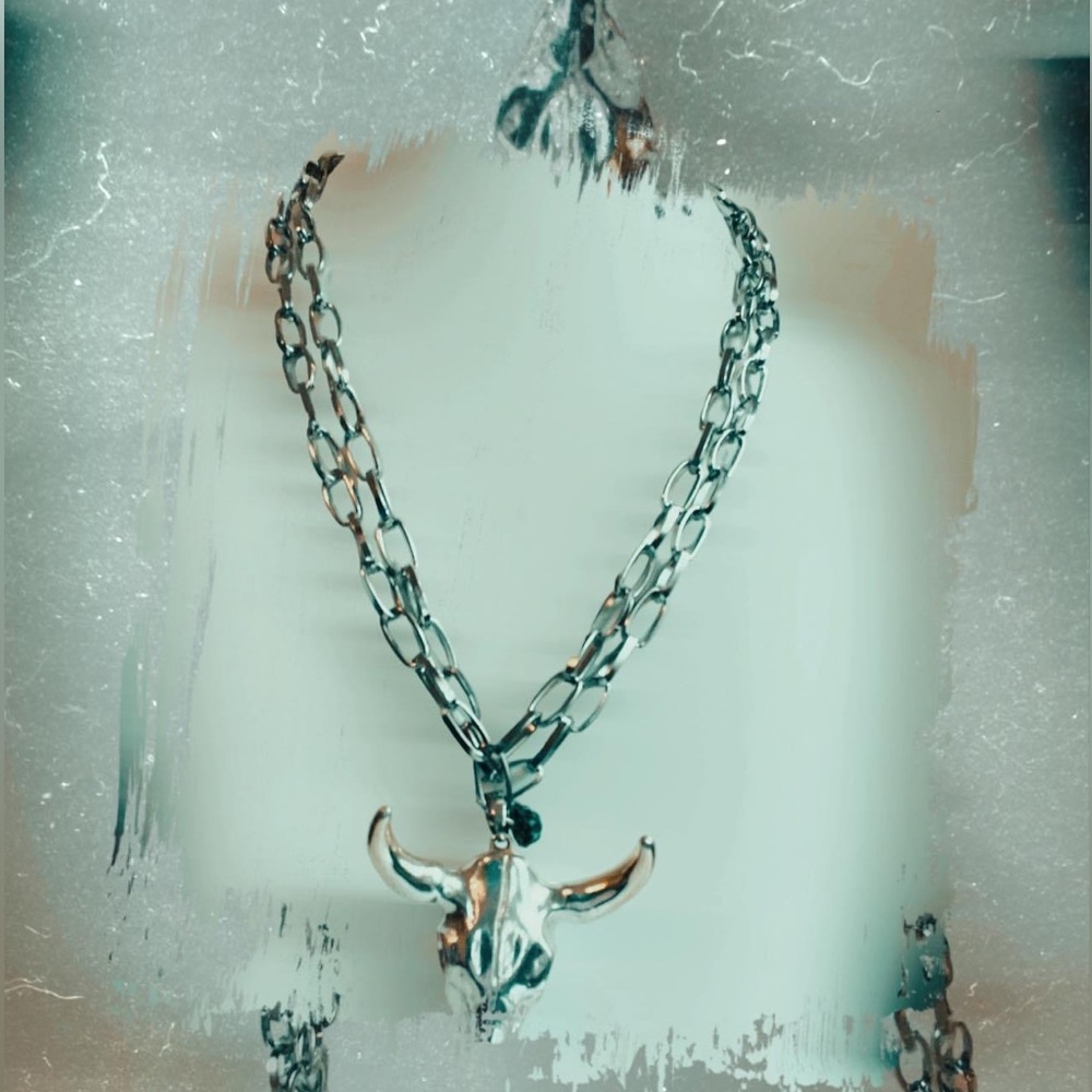 Rumsey Bovine Skull Necklace